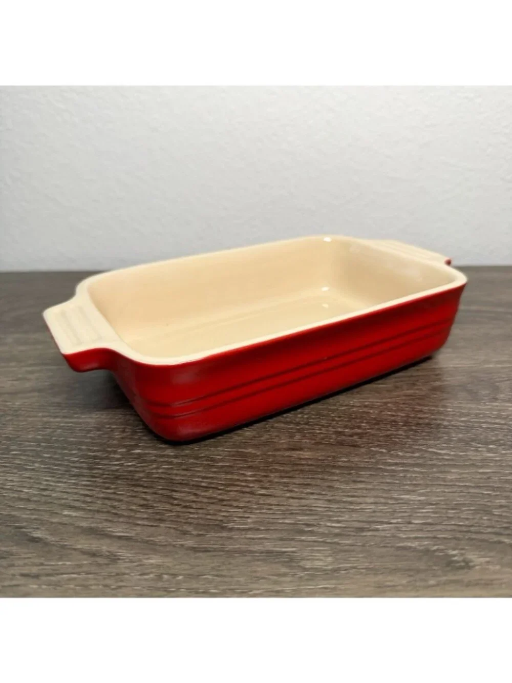 Le Creuset Stoneware Rectangle Baking Casserole Dish Pan Red Small 7x5